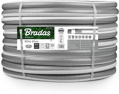 Поливочный шланг NTS White Silver Bradas Ø3/4" (19мм) 30 метров